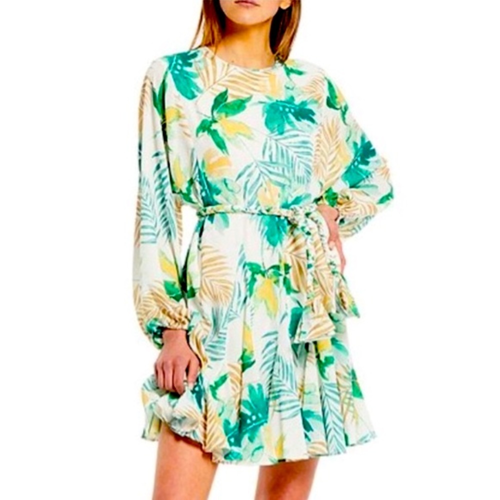 GIANNI BINI RILEY LONG SLEEVE TIE DRESS - XS